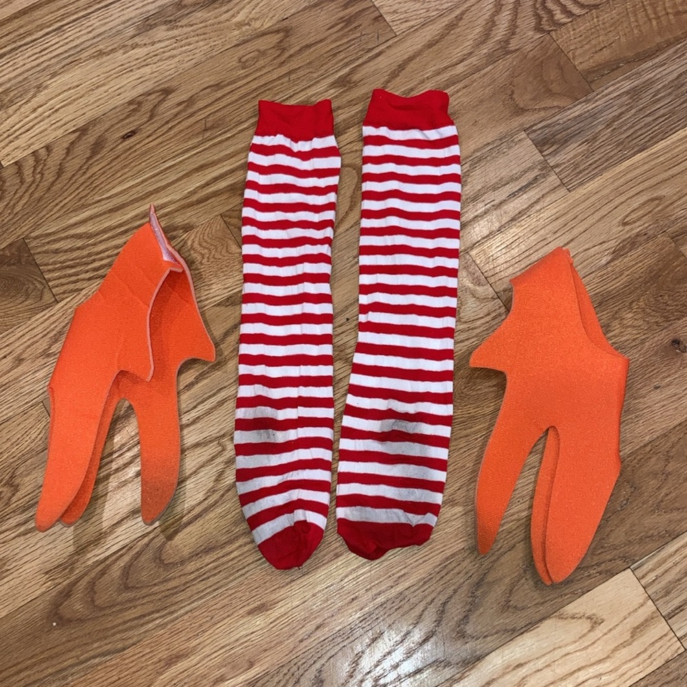 Chicken Suit 4 pcs (body suit, head covering, socks, shoe covers)Sz. XL Unisex - Picture 10 of 10